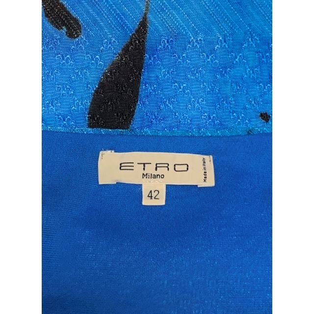 ETRO(エトロ)の美品 ETRO エトロ ボタニカル柄ワンピース ブルー レディースのワンピース(ひざ丈ワンピース)の商品写真