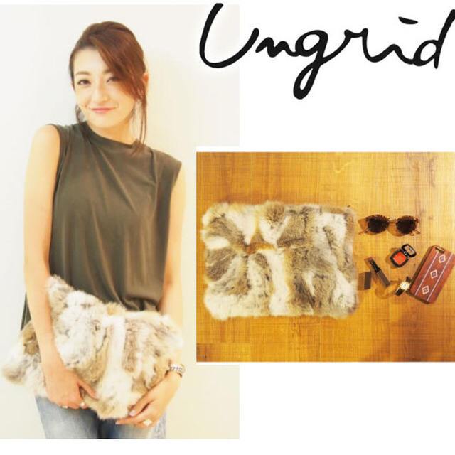 Ungrid(アングリッド)のUngridラビットファークラッチBAG レディースのバッグ(クラッチバッグ)の商品写真