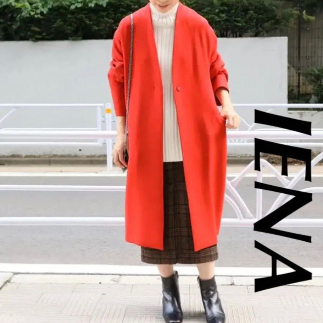 IENA(イエナ)のIENA   ノーカラーコート　新品未使用タグ付き　31,320円 レディースのジャケット/アウター(ロングコート)の商品写真