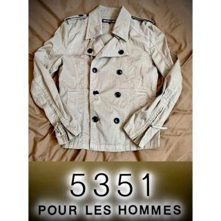 ゴーサンゴーイチプールオム(5351 POUR LES HOMMES)の5351 ミリタリ風ライダースジャケット　サイズ1(ライダースジャケット)