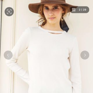 アリシアスタン(ALEXIA STAM)のアリシアスタンカットアウトネックワッフルトップス(Tシャツ(長袖/七分))