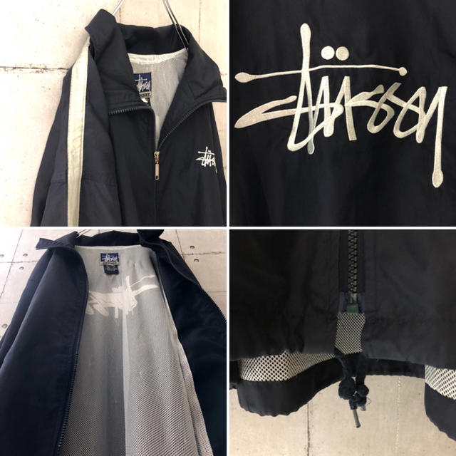 STUSSY(ステューシー)の【USA製】90s ステューシー 入手困難 デカロゴ ナイロンジャケット メンズのジャケット/アウター(ナイロンジャケット)の商品写真