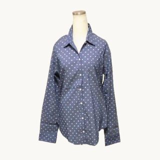 ホリスター(Hollister)の★新品★ホリスター★ドット柄長袖シャツ (Blue/M)(シャツ/ブラウス(長袖/七分))