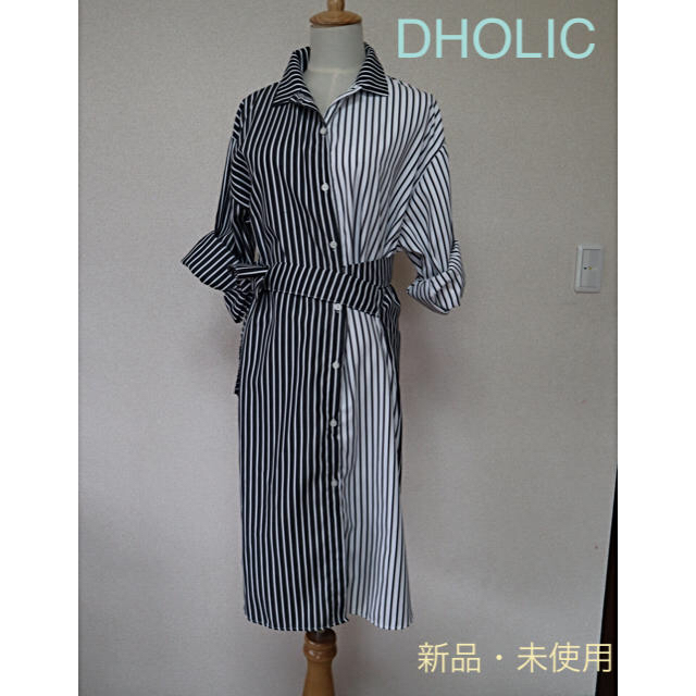 dholic(ディーホリック)のDHOLIC  ストライプ　シャツワンピース　チュニック レディースのトップス(シャツ/ブラウス(長袖/七分))の商品写真