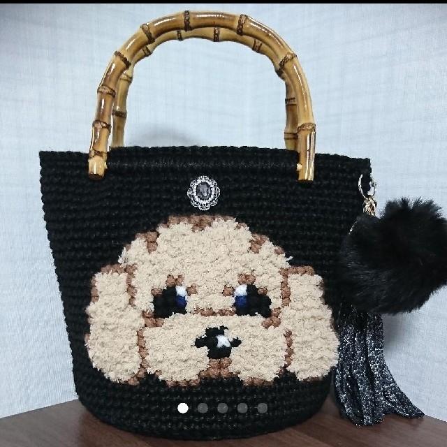 麻紐バッグ ハンドメイド 犬