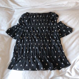 ザラ(ZARA)のZARA オフショルドットチュニック　春チュニック(チュニック)