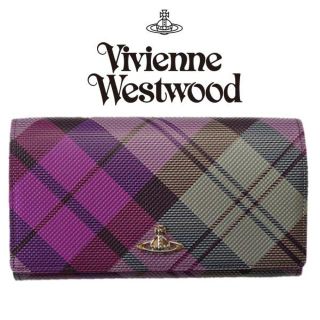 ヴィヴィアンウエストウッド(Vivienne Westwood)の新品 ヴィヴィアンウエストウッド 二つ折り長財布タータンチェックパープル(財布)