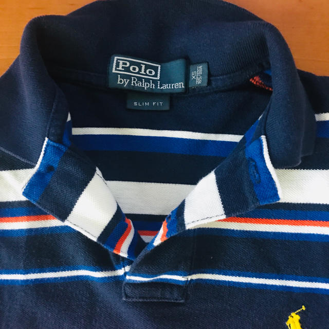 POLO RALPH LAUREN(ポロラルフローレン)の美品♪ ポロラルフローレン マルチストライプ ポロシャツ ボーイズ キッズ/ベビー/マタニティのキッズ服男の子用(90cm~)(Tシャツ/カットソー)の商品写真