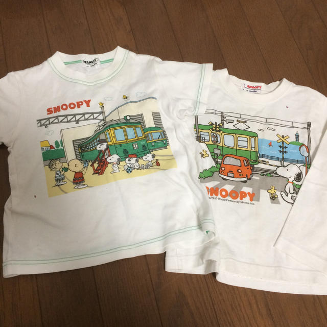 familiar(ファミリア)のスヌーピー 100センチ ロンT Tシャツ 江ノ電 ファミリア キッズ/ベビー/マタニティのキッズ服男の子用(90cm~)(Tシャツ/カットソー)の商品写真