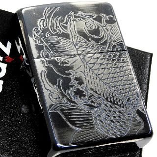 ジッポー(ZIPPO)の(送料込み)ZIPPO◇昇鯉◇銀いぶし◇彫り◇新品ジッポ(タバコグッズ)