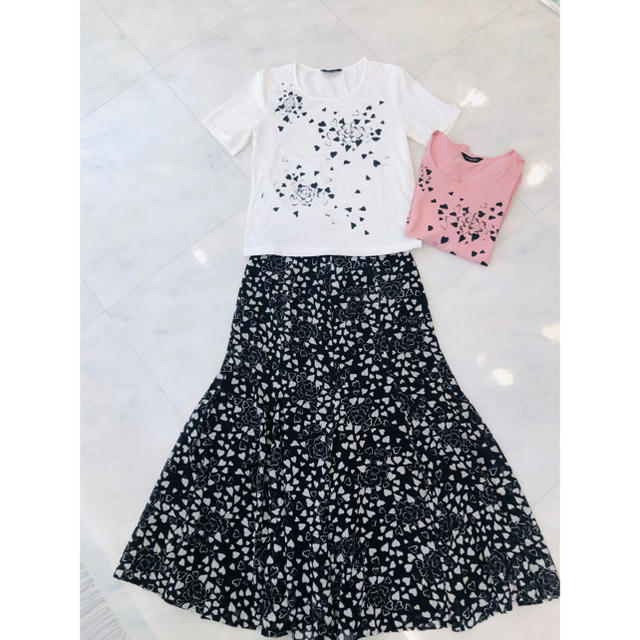 INGEBORG - インゲボルグ★ハート柄スカート&Ｔシャツ2枚セット★美品