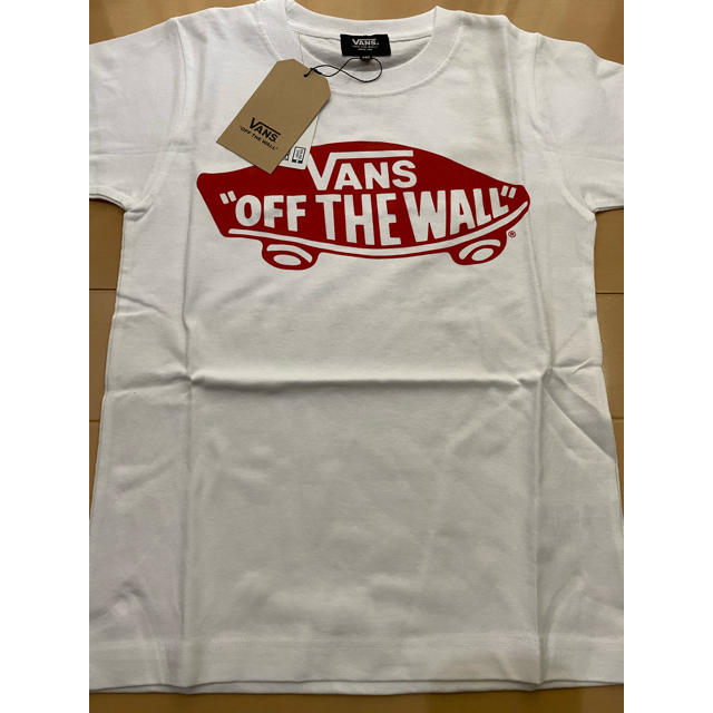 VANS(ヴァンズ)のVANS  バンズ　半袖　Tシャツ　ボードロゴ　ホワイト/レッド　130cm キッズ/ベビー/マタニティのキッズ服男の子用(90cm~)(Tシャツ/カットソー)の商品写真