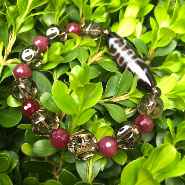 種類豊富な品揃え 【sold】福壽天珠&バブルスモーキー&Cherry色stone 種類豊富な品揃え 【sold】福壽天珠&バブルスモーキー&Cherry色stone