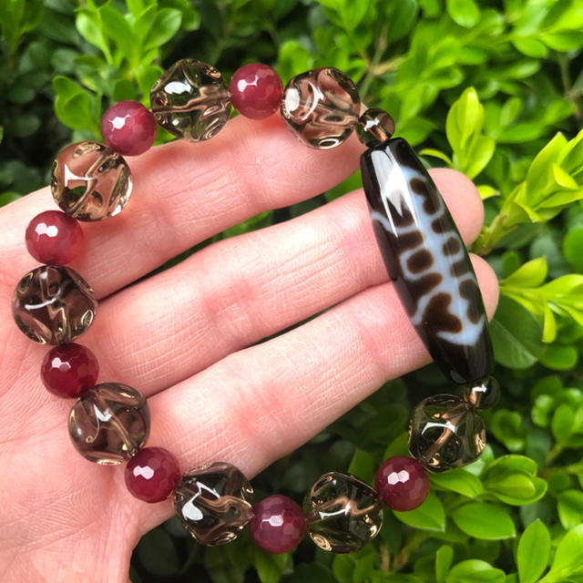 種類豊富な品揃え 【sold】福壽天珠&バブルスモーキー&Cherry色stone 種類豊富な品揃え 【sold】福壽天珠&バブルスモーキー&Cherry色stone