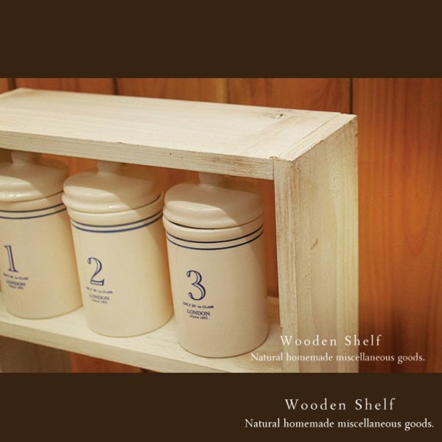 ハンドメイド アンティーク風 ミニシェルフ 木製 棚 ホワイト ハンドメイドのインテリア/家具(家具)の商品写真