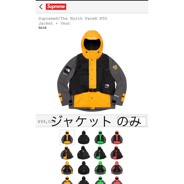 マウンテンパーカーシュプリーム  supreme ノースフェイス　north face RTG