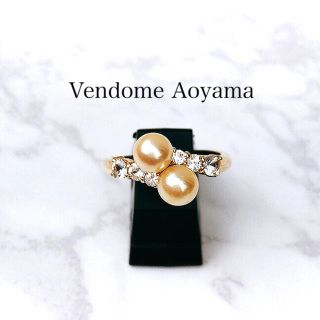 ヴァンドームアオヤマ(Vendome Aoyama)のVendome Aoyama 国産あこや真珠 ホワイトサファイア K18 リング(リング(指輪))