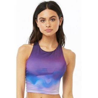 フォーエバートゥエンティーワン(FOREVER 21)のT10 新品 FOREVER21 パープル クロップトップ(ヨガ)