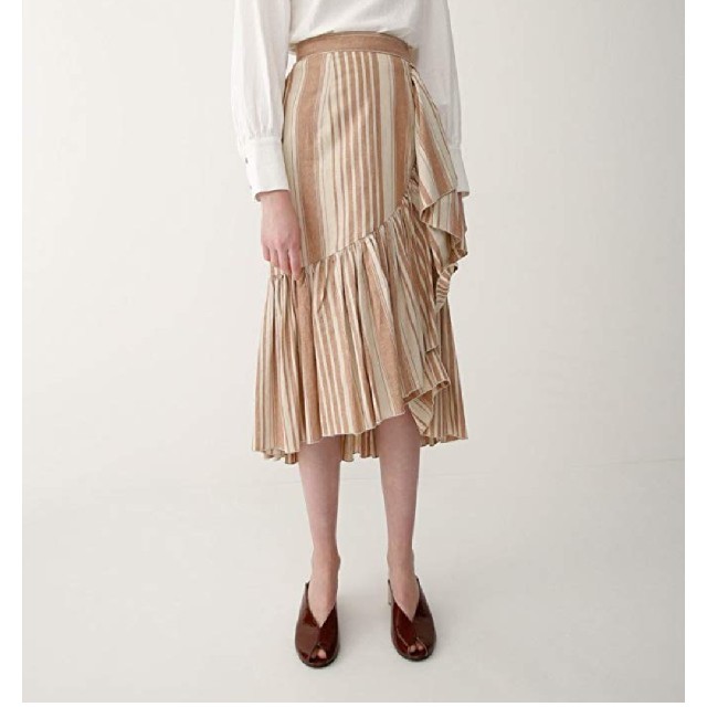 moussy(マウジー)の未使用　マウジー　リネン　フリルギャザースカート レディースのスカート(ロングスカート)の商品写真