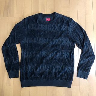 シュプリーム(Supreme)のSupreme Logo Stripe Terry Crewneck【M】(ニット/セーター)