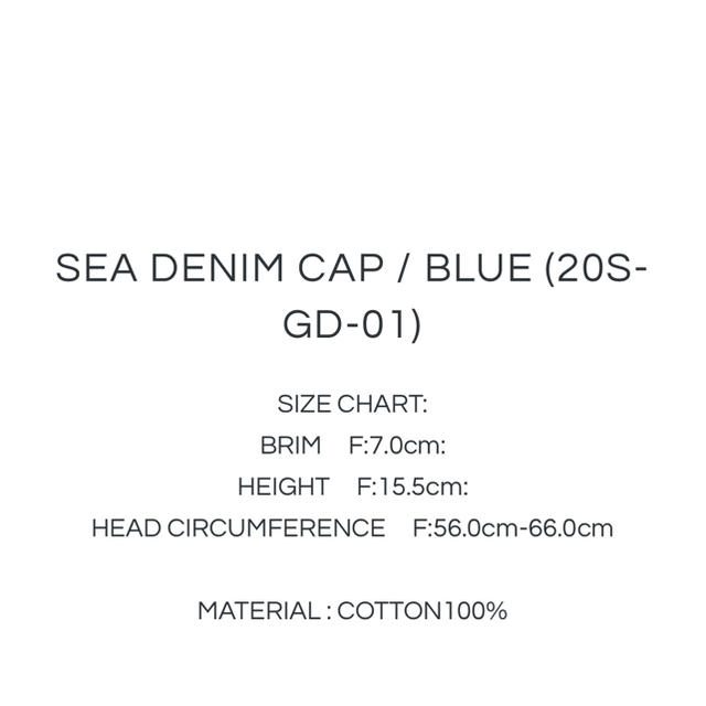Ron Herman(ロンハーマン)の[ケンケン様専用]WIND AND SEA DENIM CAP BLUE 新品 メンズの帽子(キャップ)の商品写真