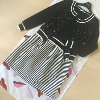 スピックアンドスパン(Spick & Span)の新品♡スピック&スパン♡ボーダースカート(ひざ丈スカート)