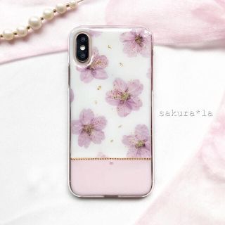 春の新作 ♡ sakura*la さくらら 押し花スマホケース(スマホケース)