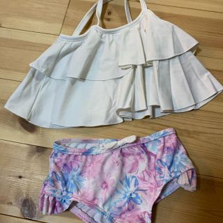 キッズ 女の子 水着 ホワイト 花柄 95cm☺︎♡*°(水着)