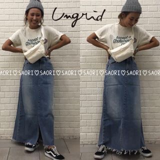 アングリッド(Ungrid)のungrid【未使用に近い】スリットリメイクデニムスカート★TODAYFUL(ロングスカート)