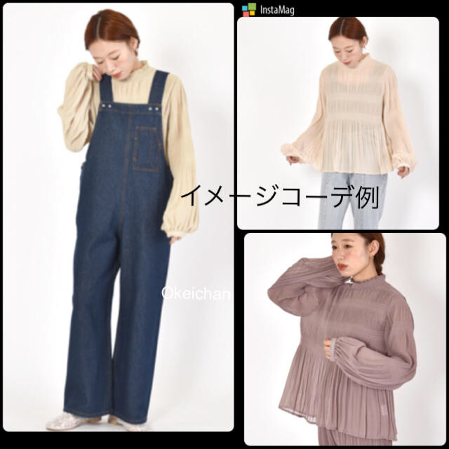 w closet(ダブルクローゼット)の1度使用しました☆マジョリカプリーツブラウス　オレンジ レディースのトップス(シャツ/ブラウス(長袖/七分))の商品写真