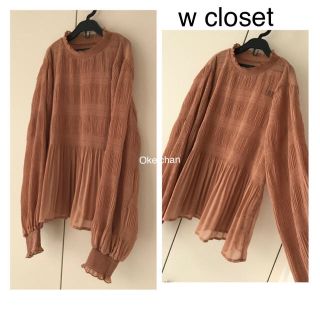 ダブルクローゼット(w closet)の1度使用しました☆マジョリカプリーツブラウス　オレンジ(シャツ/ブラウス(長袖/七分))