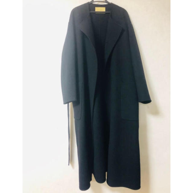 UNITED ARROWS UGCB ダブルフェイス ノーカラーコート黒 日本製
