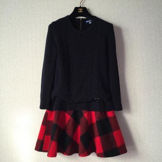 バーバリー(BURBERRY)のバーバリーブルーレーベルニットワンピース(ミニワンピース)