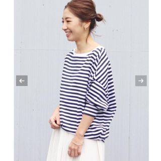 プラージュ(Plage)の4/3まで！【新品タグ付】【R’IAM】FEMININE ボーダー T ネイビー(Tシャツ(長袖/七分))