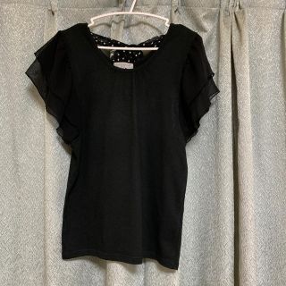 シマムラ(しまむら)の袖フリルバックドットリボントップス(Tシャツ(半袖/袖なし))