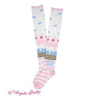 アンジェリックプリティー(Angelic Pretty)のangelic pretty Ice Cream Parlorオーバーニー　pk(ソックス)