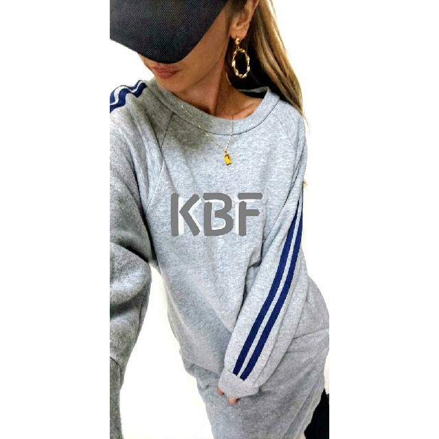 KBF(ケービーエフ)のKBF ラインスエットワンピース レディースのワンピース(ひざ丈ワンピース)の商品写真