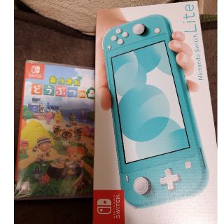 ニンテンドウ(任天堂)のNintendo Switch  Lite ターコイズ＋どうぶつの森セット(家庭用ゲーム機本体)