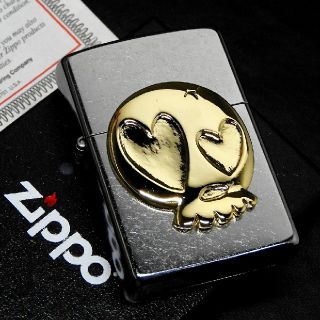 ジッポー(ZIPPO)の送料無料☆zippo☆キュートスカル☆ゴールドメタル☆ハートアイ☆ジッポ(タバコグッズ)