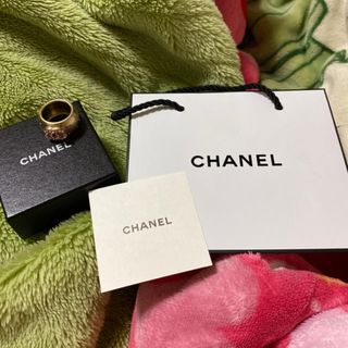 シャネル(CHANEL)の専用　CHANEL リング指輪ラインストーンピンク✖️ゴールド正規店中古(リング(指輪))