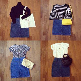 カルバンクライン(Calvin Klein)のVintage＊万能デニムスカート(ひざ丈スカート)