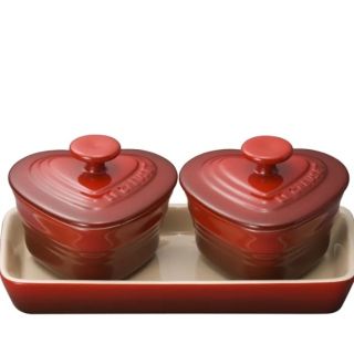 ルクルーゼ(LE CREUSET)の【お値下げしました】ル・クルーゼ ★ラムカン　ダムールセット★レッド(食器)