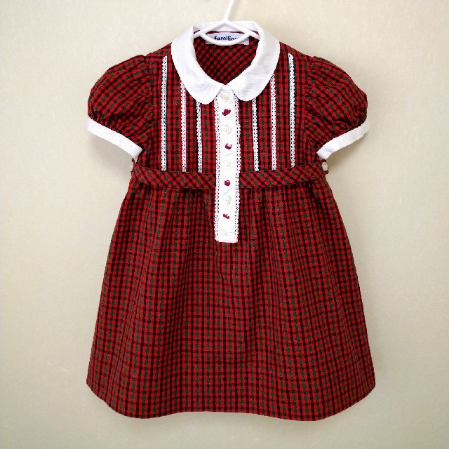 【美品】familiar　ファミリア　チェックワンピース　サイズ90キッズ服女の子用(90cm~)