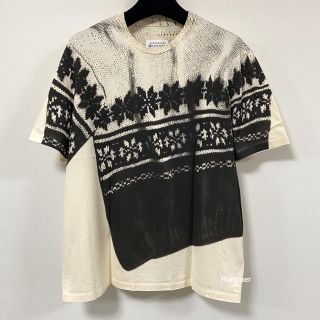 マルタンマルジェラ(Maison Martin Margiela)の国内正規品　18AW〜　極美品　メゾン マルジェラ　ケーブル柄プリント　Tシャツ(Tシャツ/カットソー(半袖/袖なし))