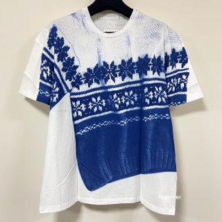 マルタンマルジェラ(Maison Martin Margiela)の国内正規品　18AW〜　極美品　メゾン マルジェラ　ケーブル柄プリント　Tシャツ(Tシャツ/カットソー(半袖/袖なし))