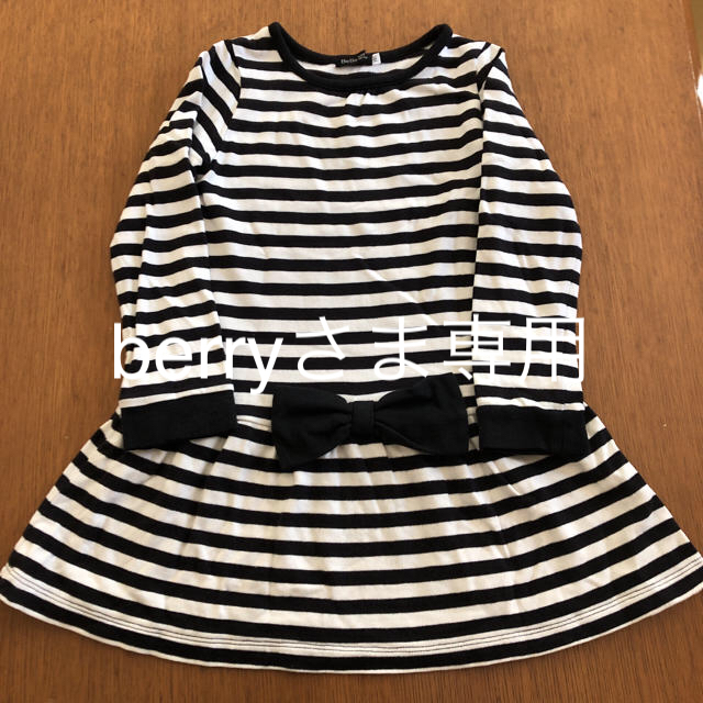 BeBe(ベベ)のBEBE ボーダーワンピース 110 キッズ/ベビー/マタニティのキッズ服女の子用(90cm~)(ワンピース)の商品写真