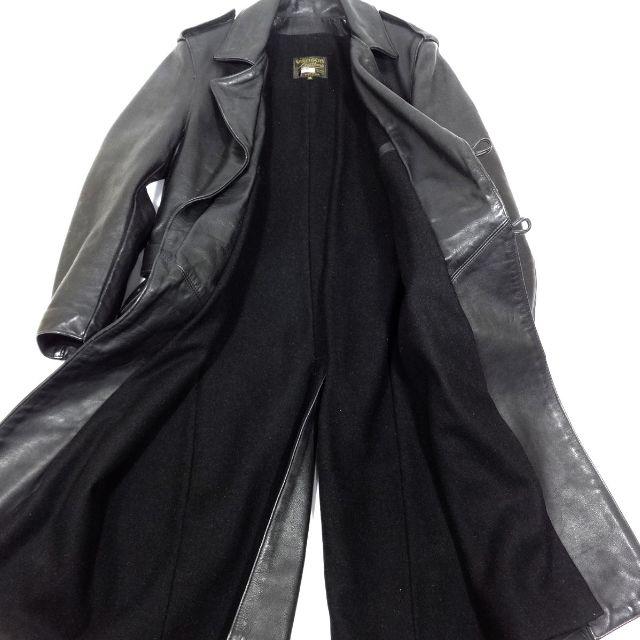 VANSON(バンソン)の希少 レア! VANSON バンソン レザー グレート コート 36 黒 メンズのジャケット/アウター(レザージャケット)の商品写真