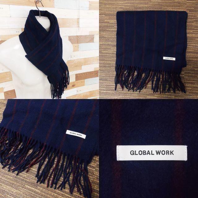 GLOBAL WORK(グローバルワーク)の【GLOBAL WORK】 美品 グローバルワーク ネイビーマフラー メンズのファッション小物(マフラー)の商品写真