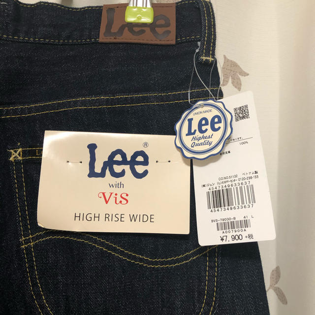 Lee(リー)の新品　Lee ViS ハイウエスト　ワイド　デニム　L レディースのパンツ(デニム/ジーンズ)の商品写真