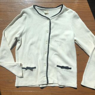 ザラ(ZARA)のZARA長袖ニット白　150 カーディガン(カーディガン)